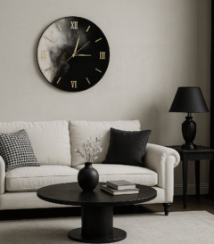 ساعت دیواری مشکی_زیبایی در گذر ثانیه ها W207
