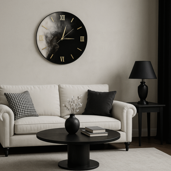 ساعت دیواری مشکی_زیبایی در گذر ثانیه ها W207